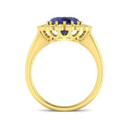 9ct Yellow Gold Baguette and Oval Tanzanite and Diamond Ring 2