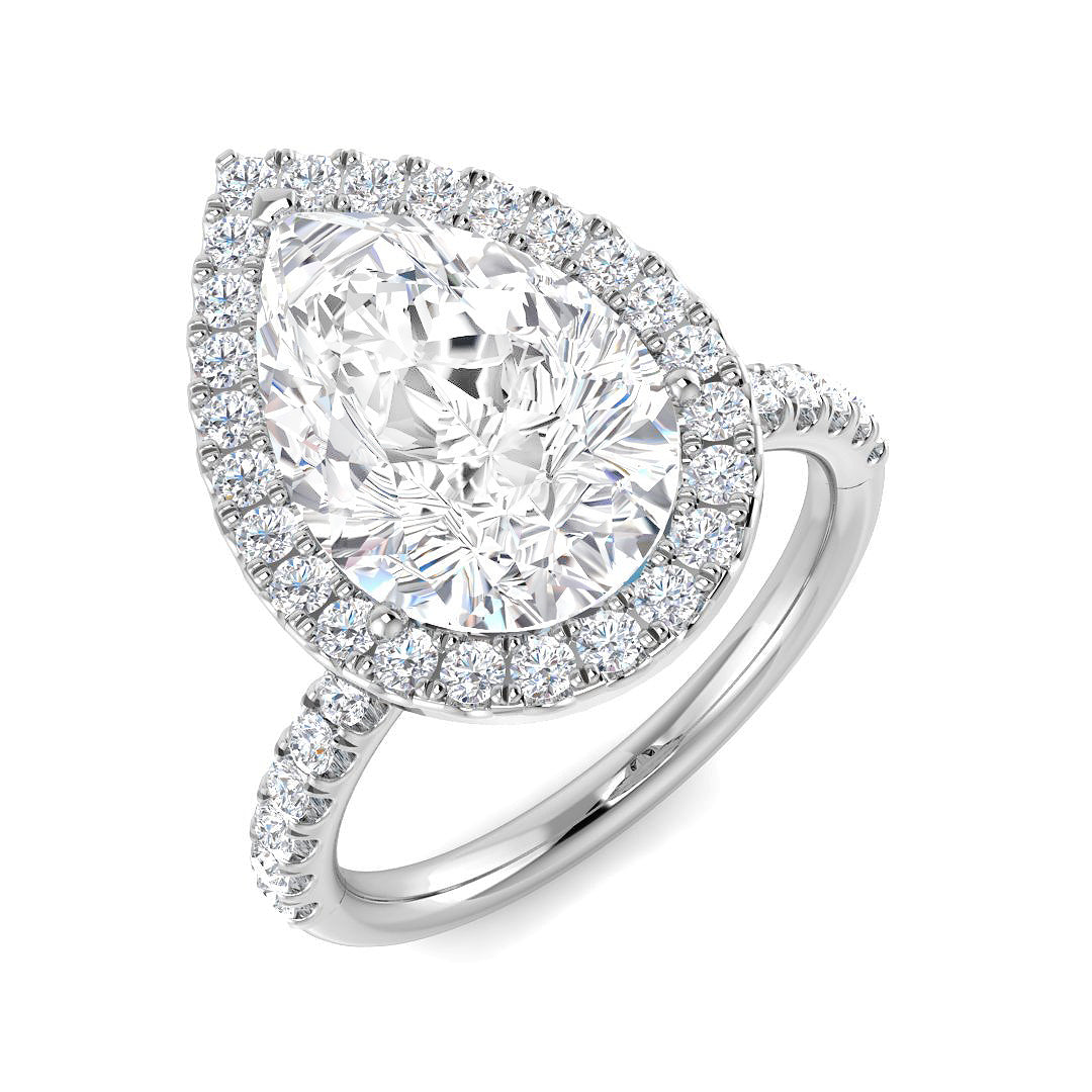 Platinum Pear Lab Grown Diamond Ring 1