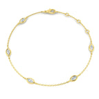 9ct Yellow Gold Marquise Lab Grown Diamond Bracelet 1