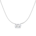 9ct White Gold Oval Lab Grown Diamond Necklace 1