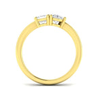 9ct Yellow Gold Emerald Cut and Pear Lab Grown Diamond Ring 2
