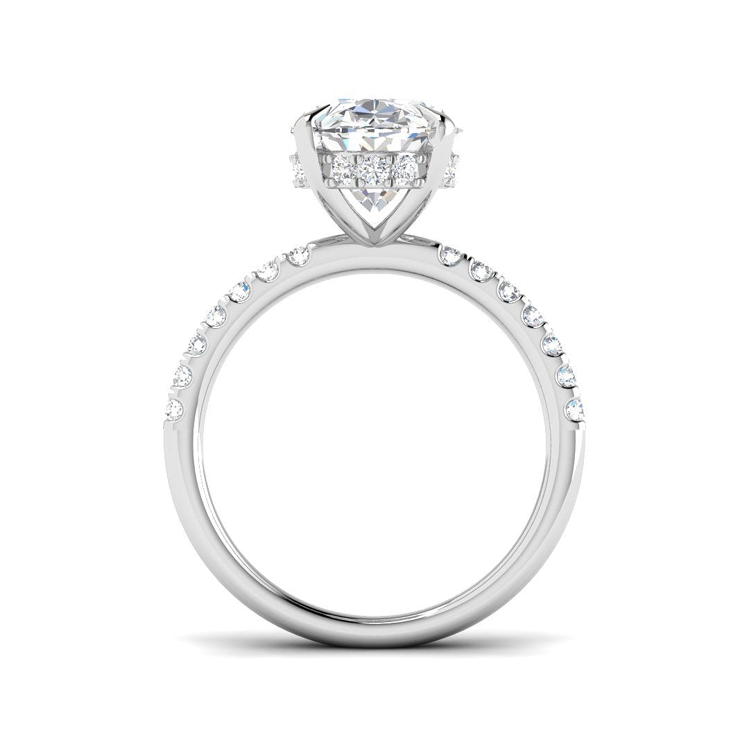 9ct White Gold Oval Lab Grown Diamond Ring 2