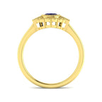 9ct Yellow Gold Baguette and Oval Blue Sapphire and Diamond Ring 2