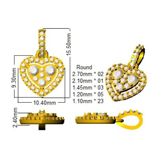 9ct Yellow Gold Round Lab Grown Diamond Pendant 2