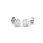 9ct White Gold Oval Lab Grown Diamond Earrings 1