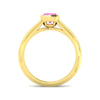18ct Yellow Gold Baguette and Cushion Pink Sapphire and Diamond Ring 2