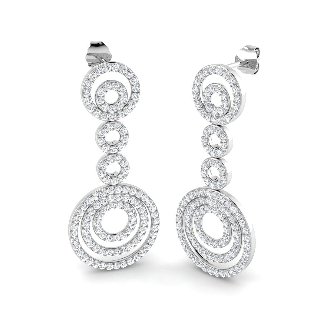 9ct White Gold Round Lab Grown Diamond Earrings 1