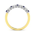 9ct Yellow Gold Round Blue Sapphire and Diamond Ring 2