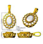 9ct Yellow Gold Oval Lab Grown Diamond Pendant 2