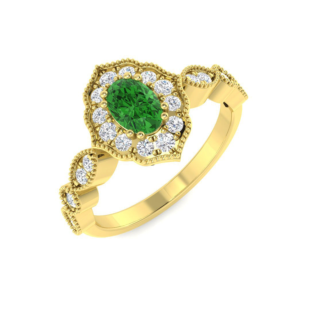 9ct Yellow Gold Oval Multi Sapphire and Diamond Ring 6