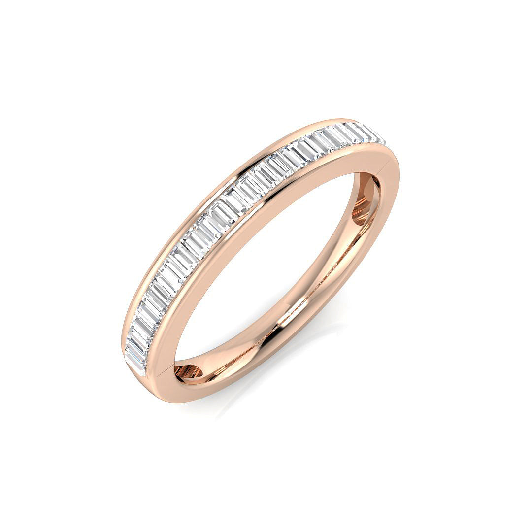 18ct Rose Gold Baguette Diamond Ring 1