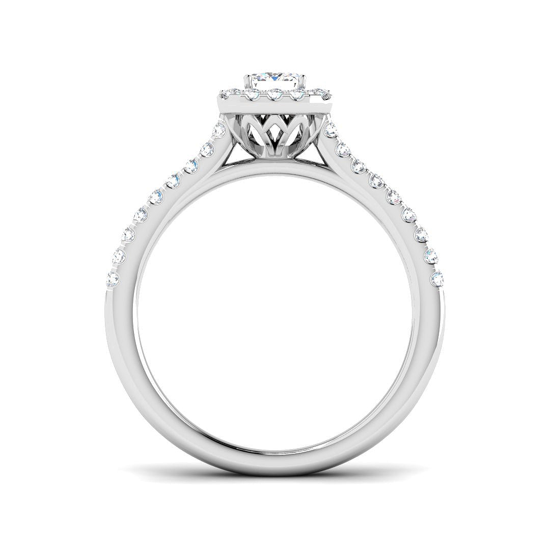 9ct White Gold Emerald Cut Lab Grown Diamond Ring 2