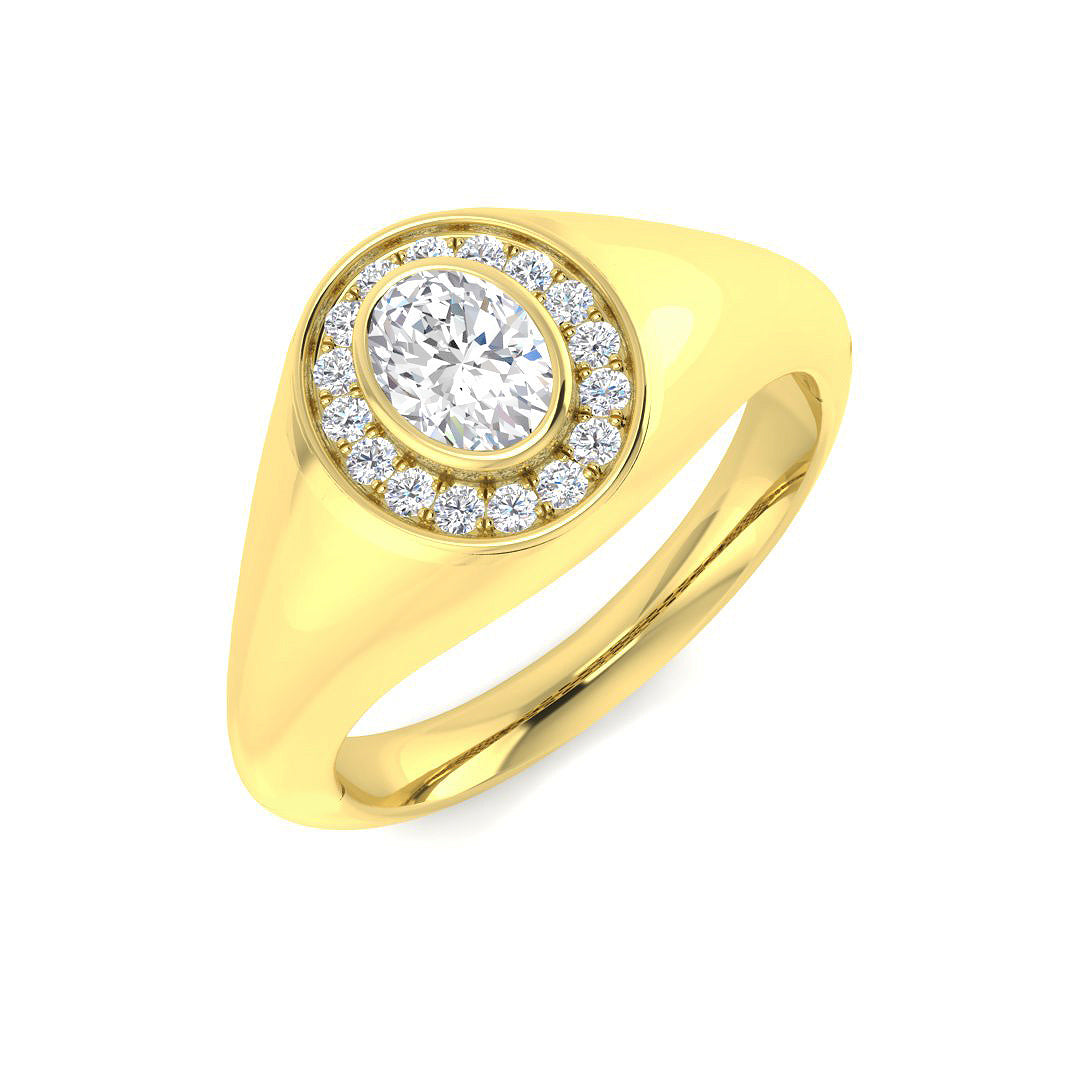9ct Yellow Gold Oval Lab Grown Diamond Ring 1