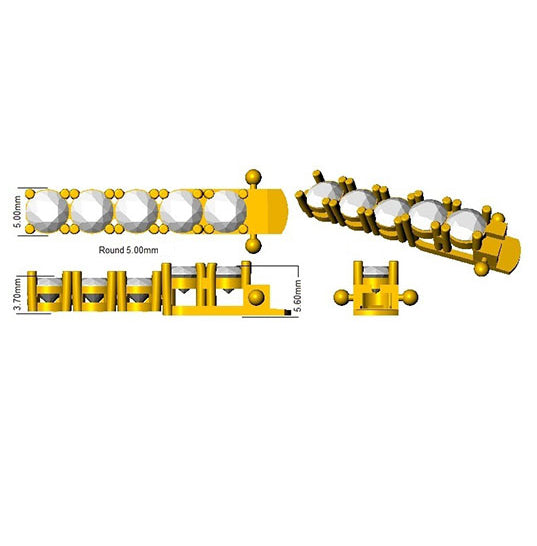 9ct Yellow Gold Round Lab Grown Diamond Bracelet 2