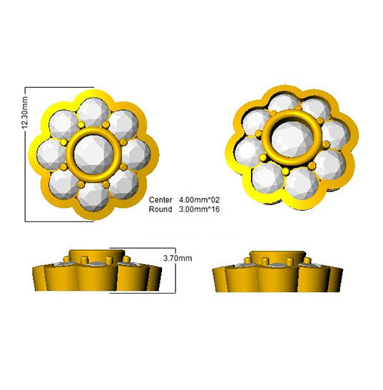9ct Yellow Gold Round Lab Grown Diamond Earrings 2
