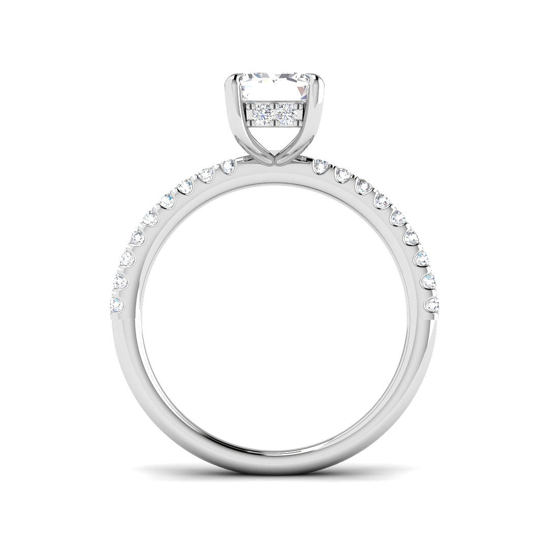 Platinum Emerald Cut Lab Grown Diamond Ring 2