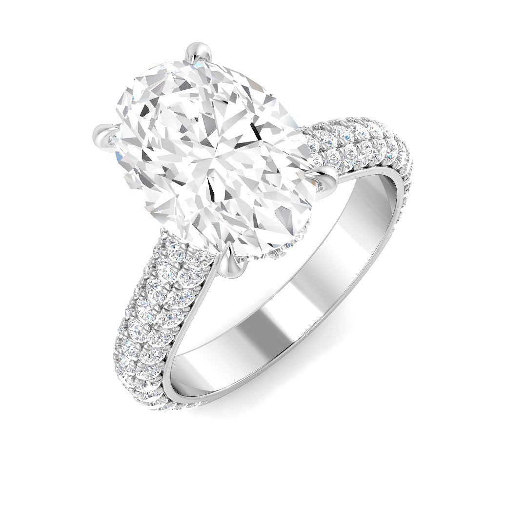 9ct White Gold Oval Lab Grown Diamond Ring 1