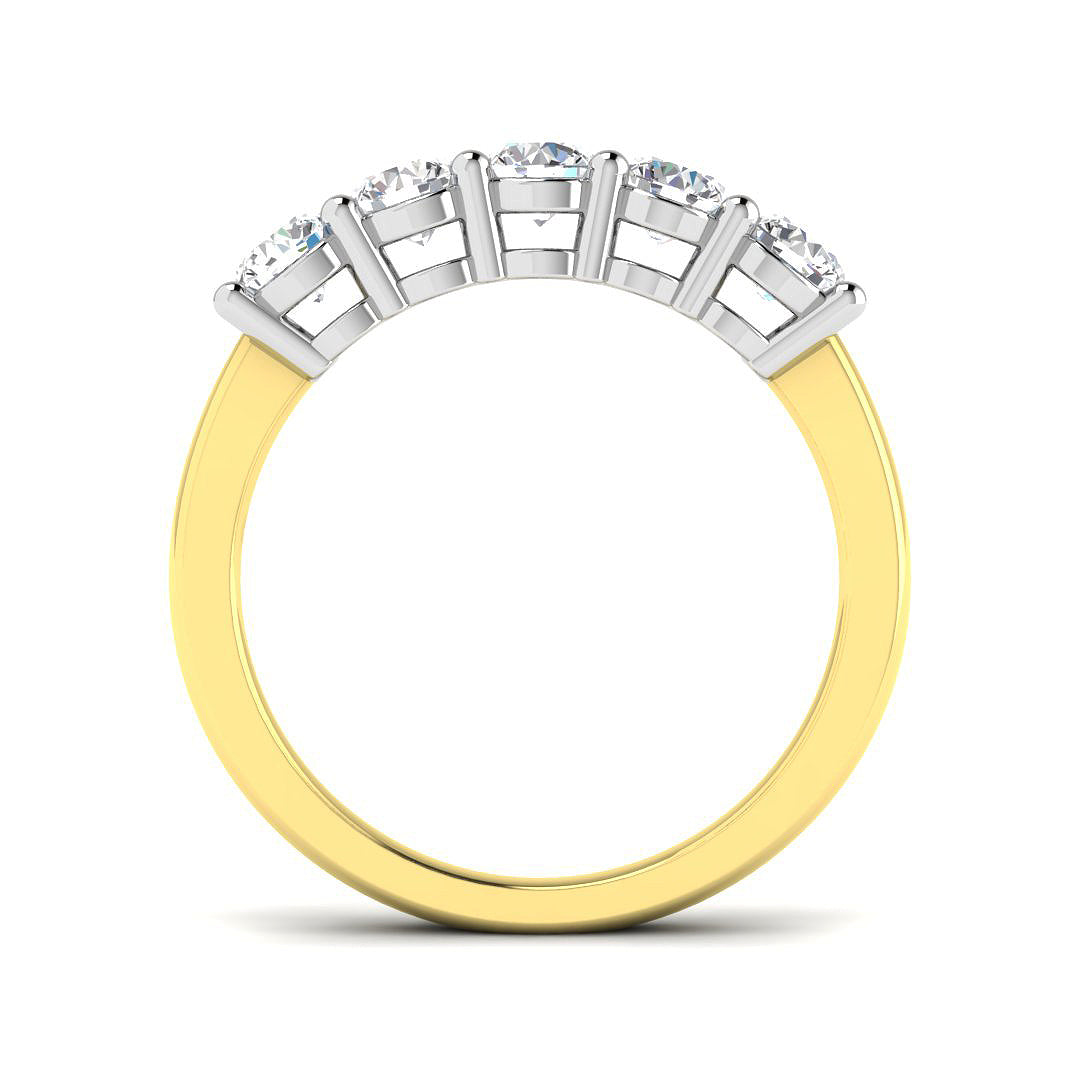 18ct Yellow Gold Round Lab Grown Diamond Ring 2