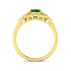 18ct Yellow Gold Baguette and Oval Emerald and Diamond Ring 2