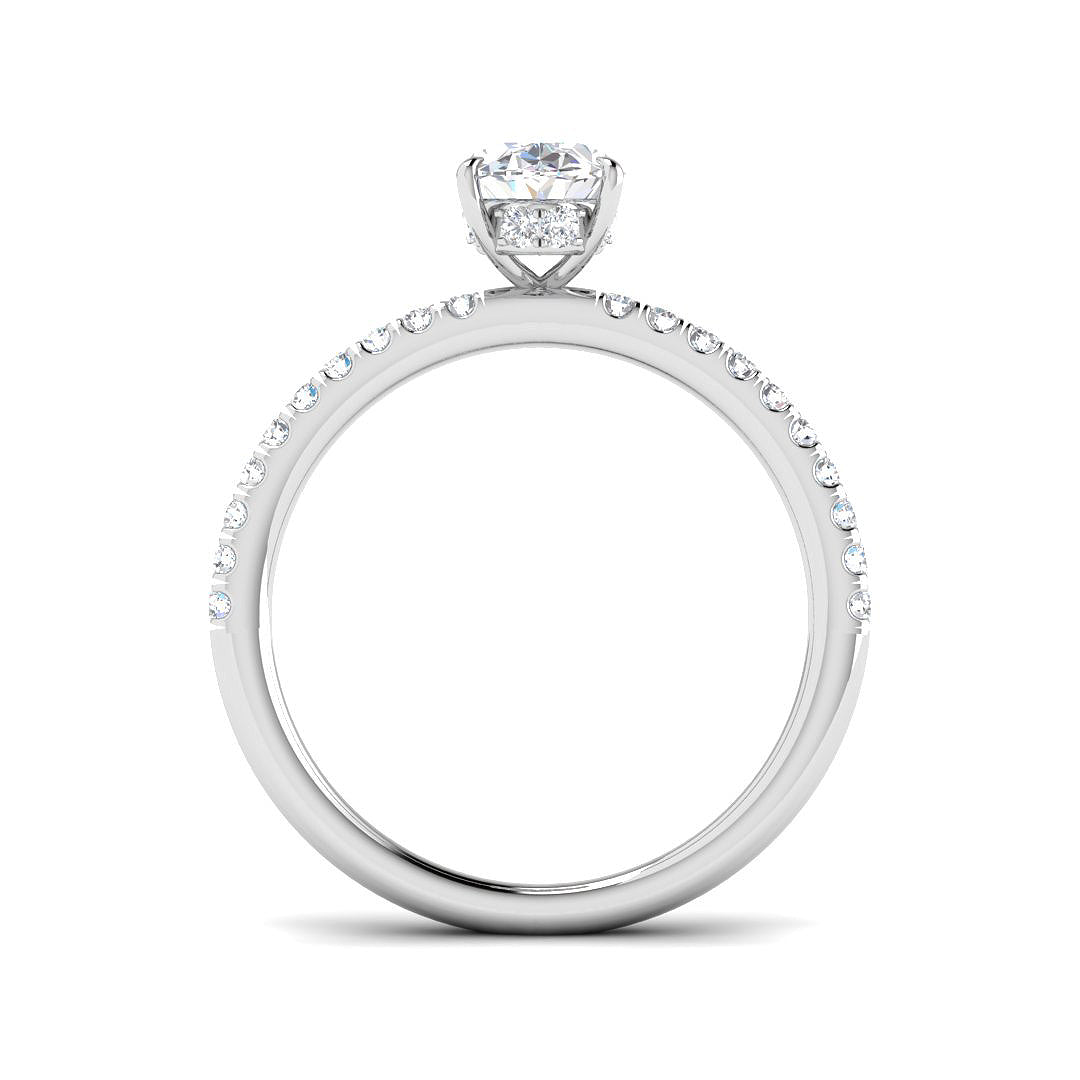 9ct White Gold Oval Lab Grown Diamond Ring 2