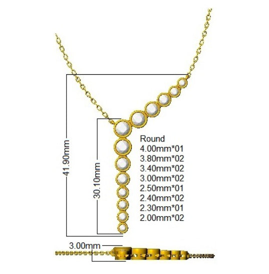 9ct Yellow Gold Round Lab Grown Diamond Necklace 2
