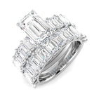 9ct White Gold Emerald Cut Lab Grown Diamond Ring 1