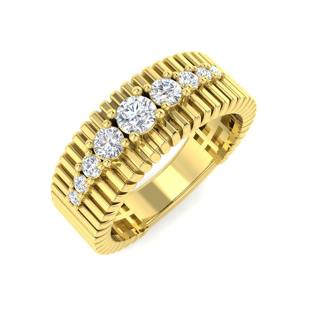 9ct Yellow Gold Round Lab Grown Diamond Ring 1