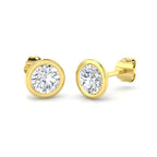 18ct Yellow Gold Round Lab Grown Diamond Earrings 1