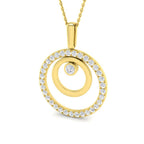 9ct Yellow Gold Round Lab Grown Diamond Pendant 1