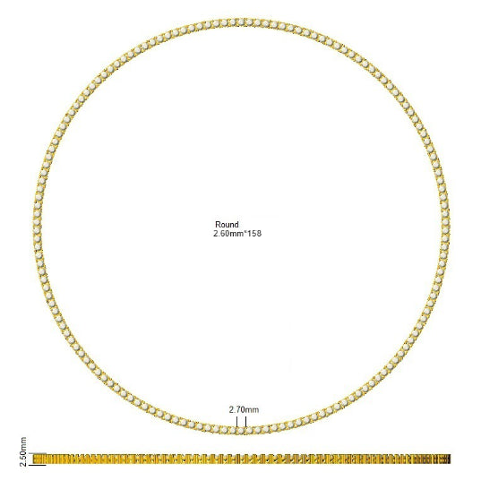 9ct Yellow Gold Round Lab Grown Diamond Necklace 2