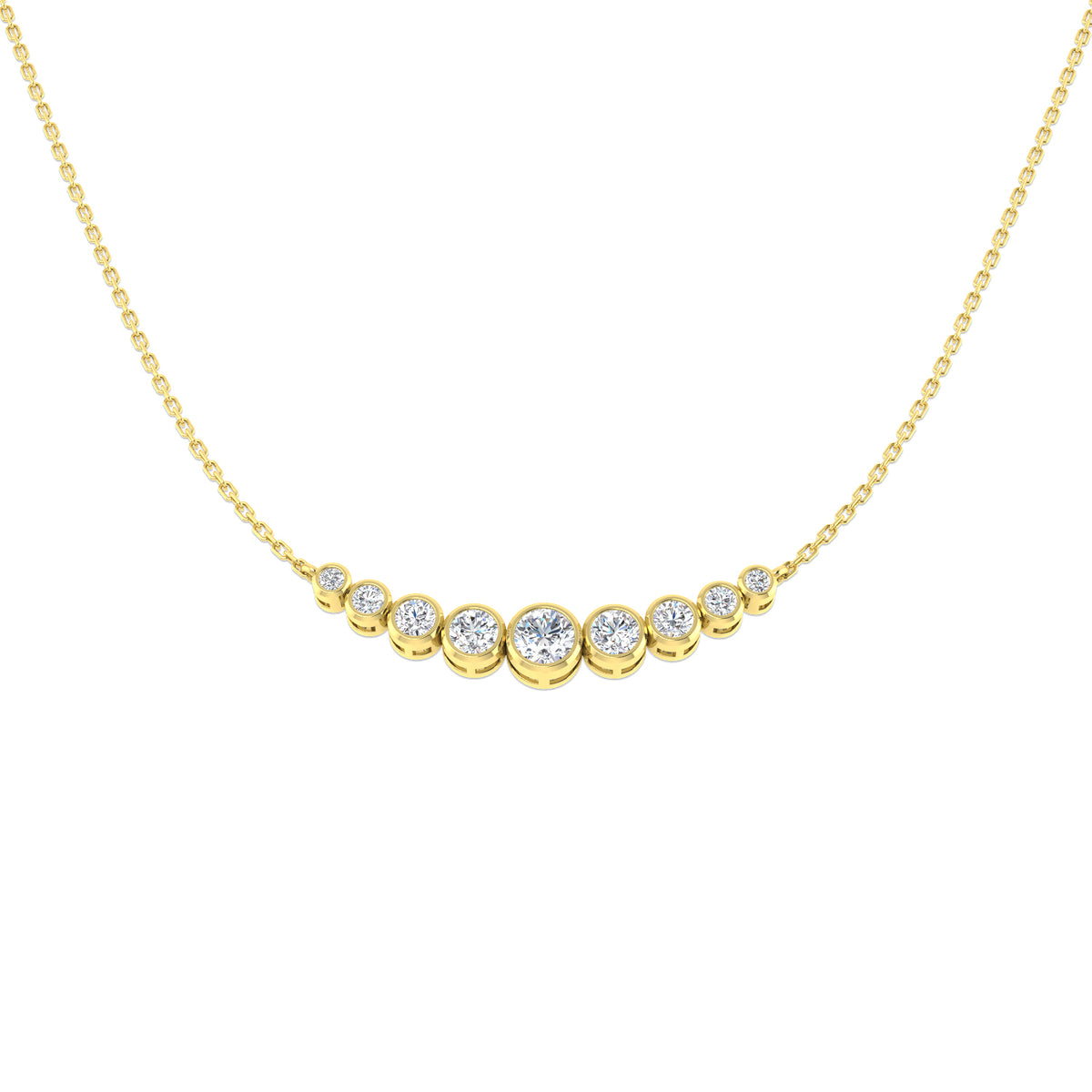 9ct Yellow Gold Round Lab Grown Diamond Necklace 1