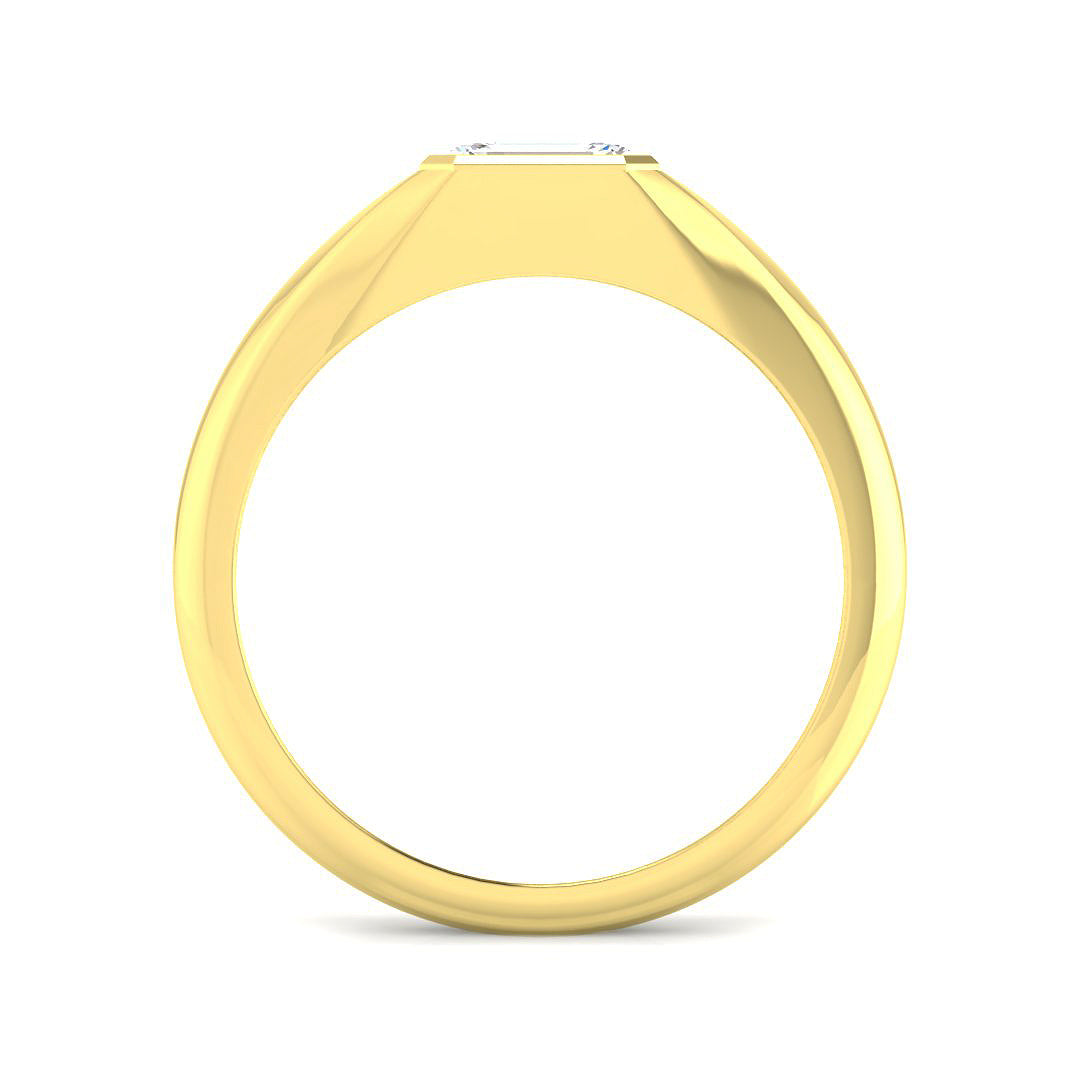 9ct Yellow Gold Emerald Cut Lab Grown Diamond Ring 2