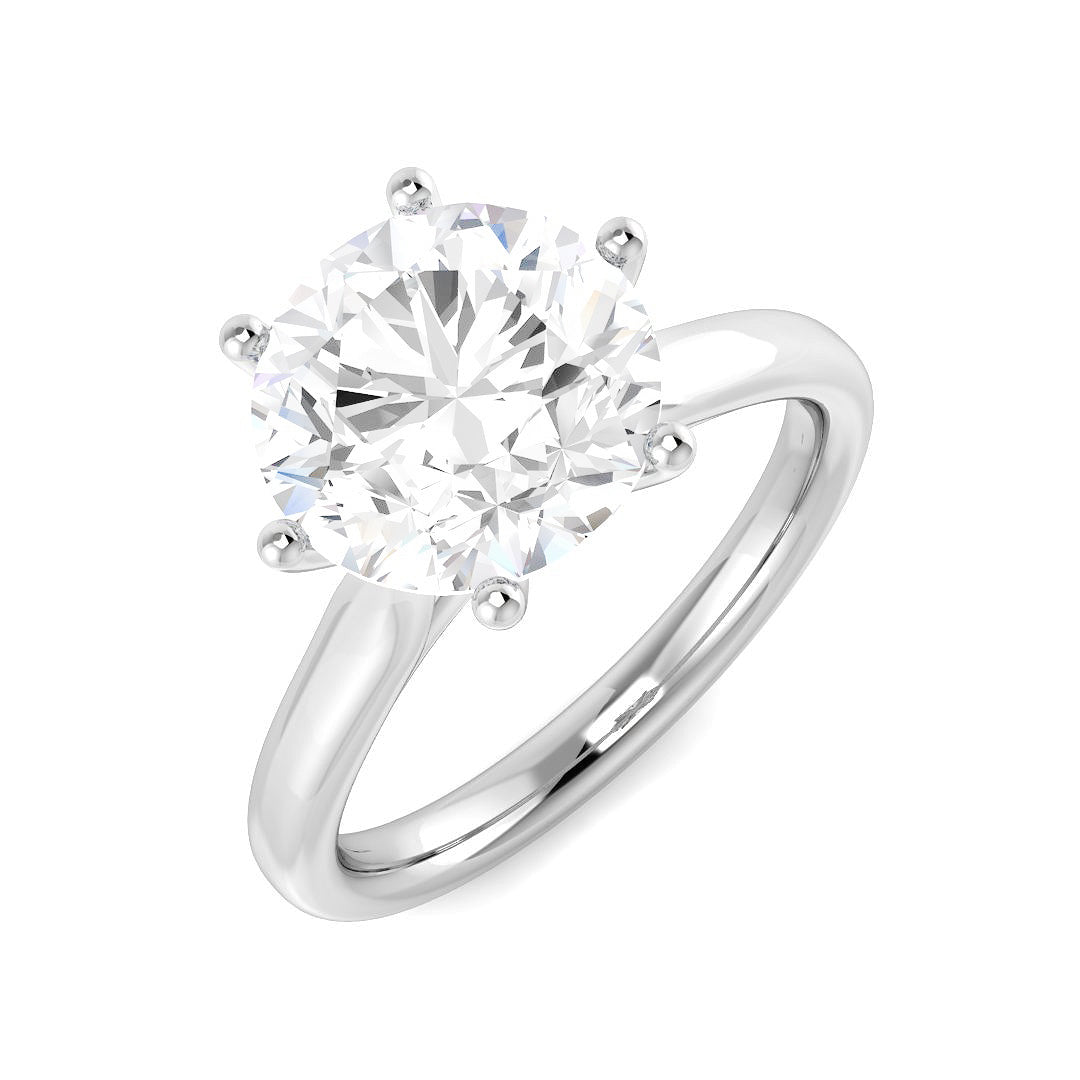 9ct White Gold Round Lab Grown Diamond Ring 1