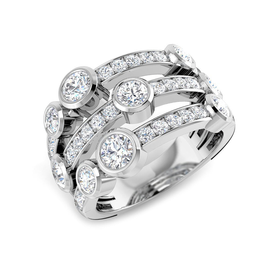 9ct White Gold Round Lab Grown Diamond Ring 1