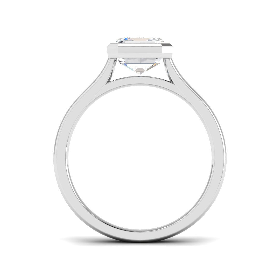 9ct White Gold Asscher Cut Lab Grown Diamond Ring 2