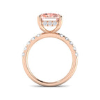 9ct Rose Gold Radiant Lab Grown Diamond and Lab Pink Diamond Ring 2
