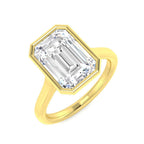 9ct Yellow Gold Emerald Cut Lab Grown Diamond Ring 1
