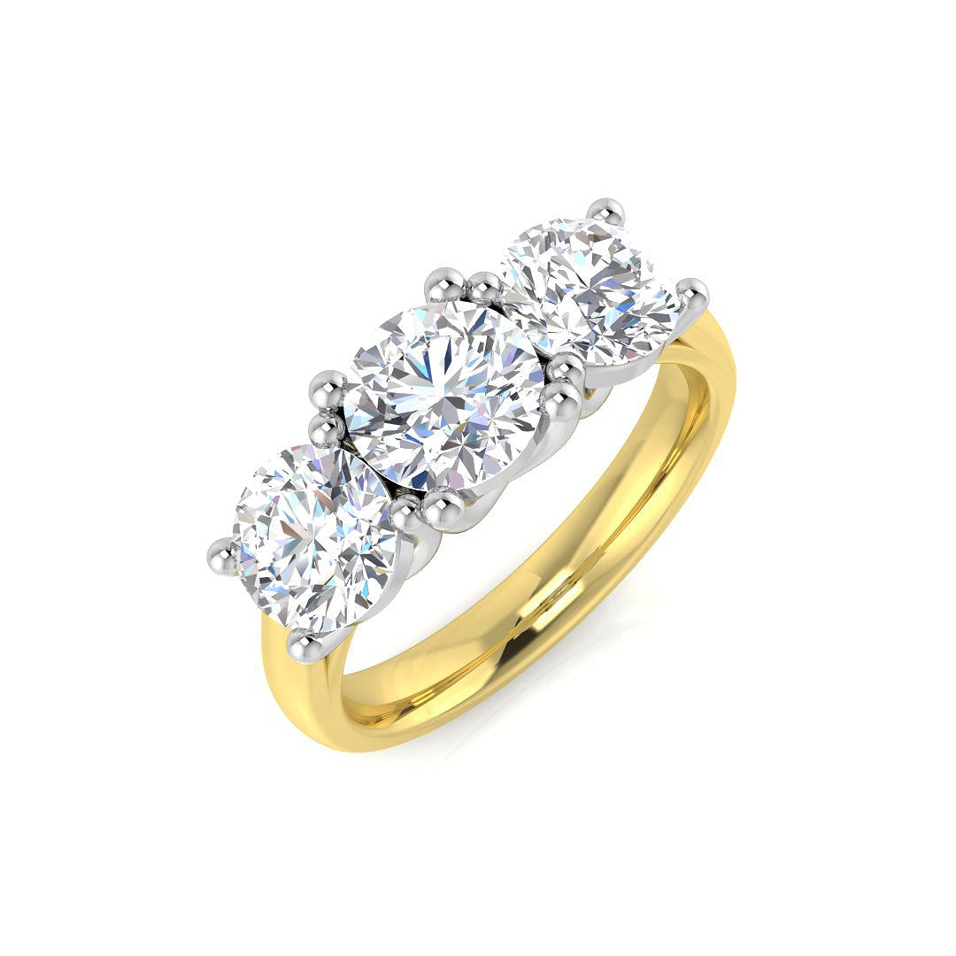 18ct Yellow Gold Round Lab Grown Diamond Ring 1