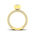 9ct Yellow Gold Emerald Cut Lab Grown Diamond Ring 2