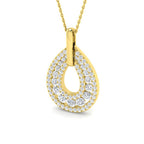 9ct Yellow Gold Round Lab Grown Diamond Pendant 1