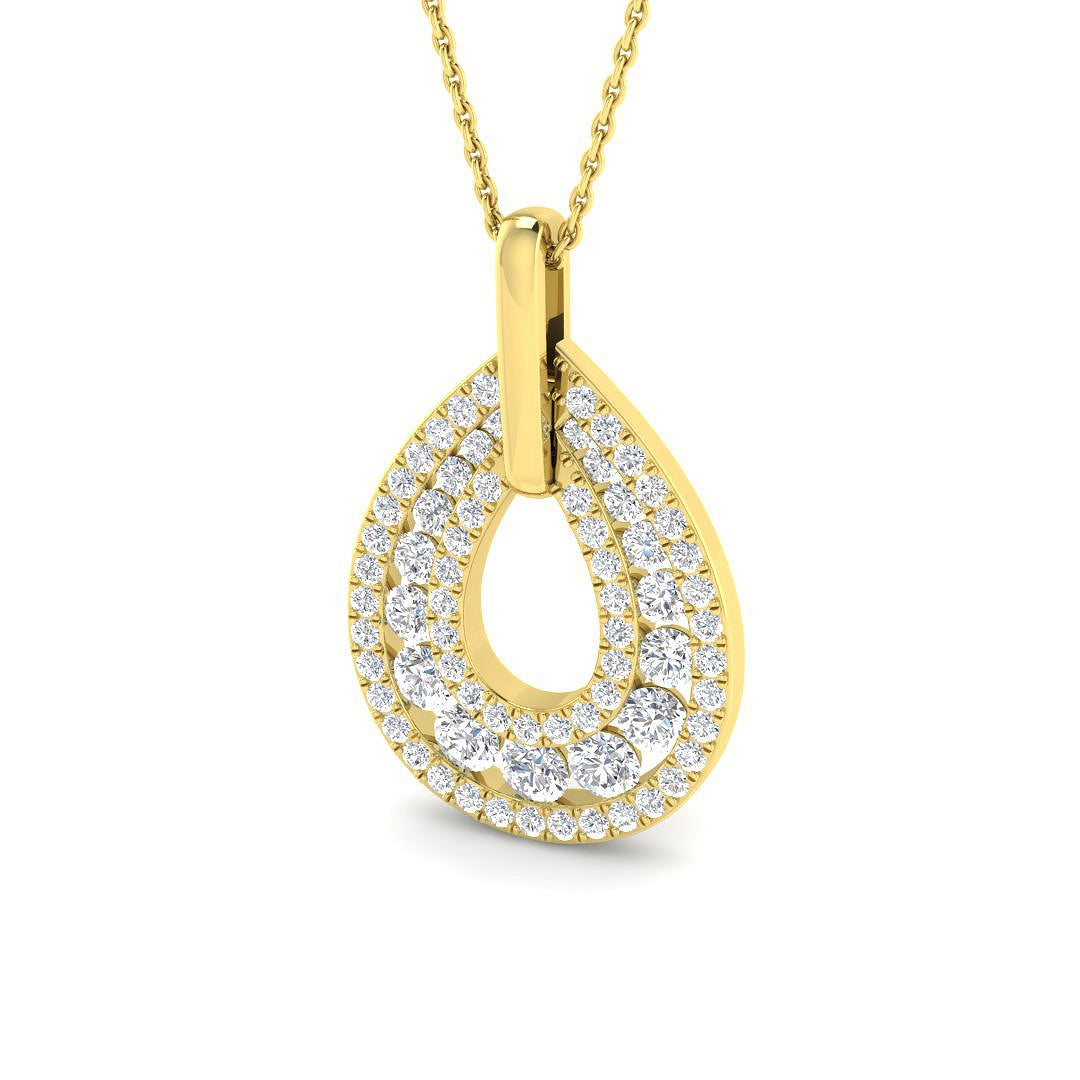 9ct Yellow Gold Round Lab Grown Diamond Pendant 1