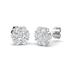 9ct White Gold Round Lab Grown Diamond Earrings 1