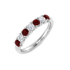 9ct White Gold Round Ruby and Diamond Ring 1