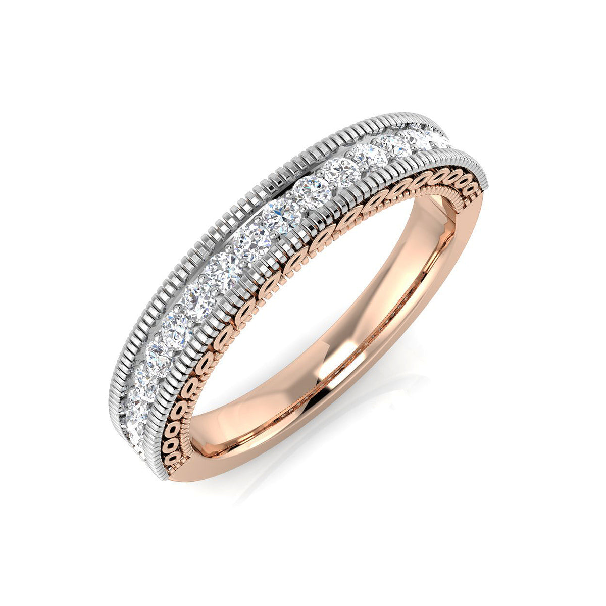 9ct Rose Gold Round Diamond Ring 1