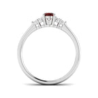 9ct White Gold Oval Ruby and Diamond Ring 2