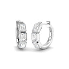 9ct White Gold Emerald Cut Lab Grown Diamond Earrings 1