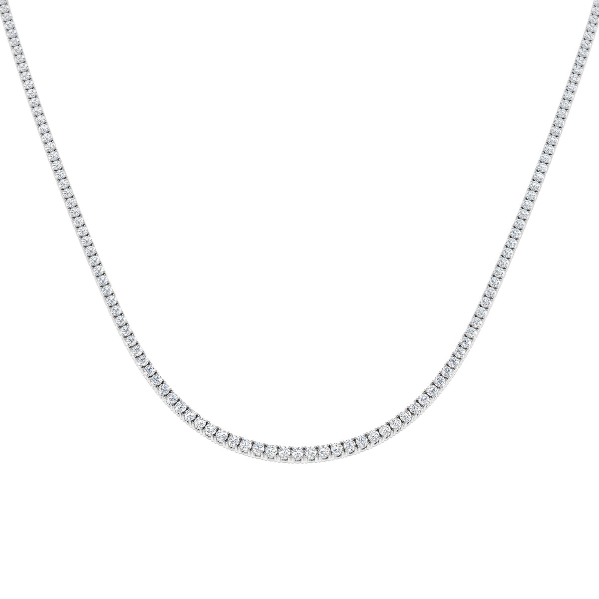 9ct White Gold Round Lab Grown Diamond Necklace 1
