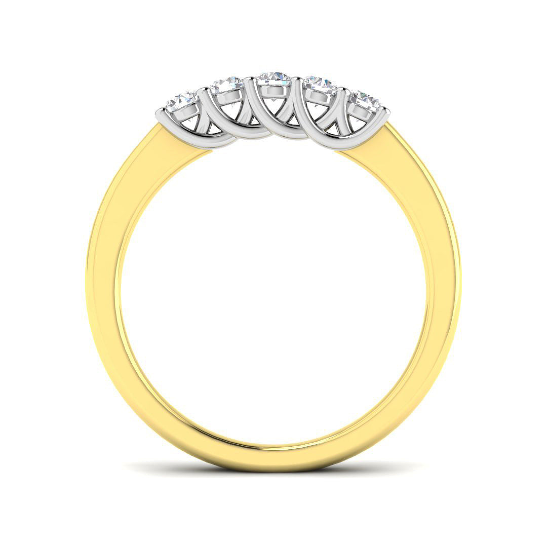 9ct Yellow Gold Round Lab Grown Diamond Ring 2