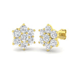 9ct Yellow Gold Round Lab Grown Diamond Earrings 1