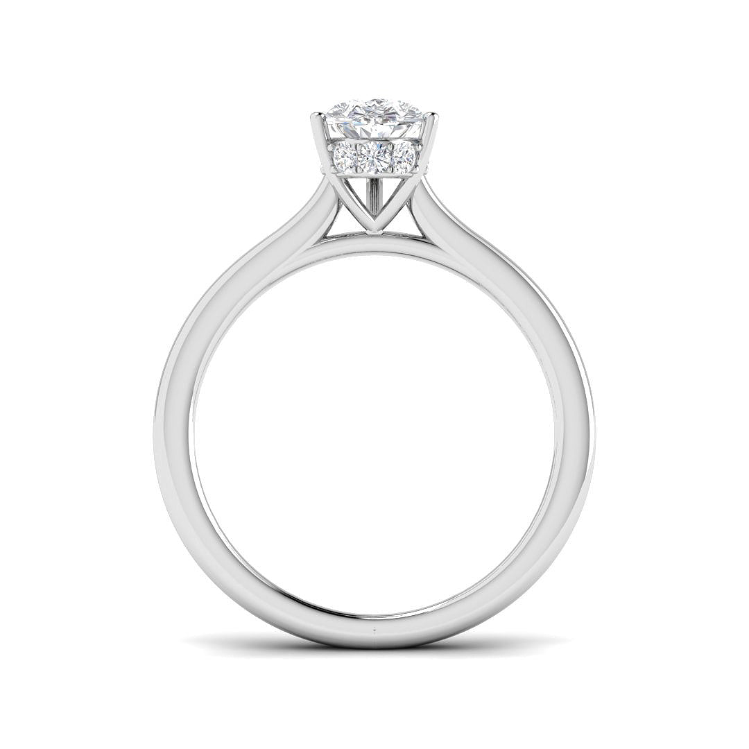 Platinum Pear Lab Grown Diamond Ring 2